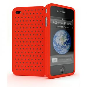 Чехол Cygnett Molecule Perforated Silicone Case Red for iPhone 4 (CY0098CPMOL)